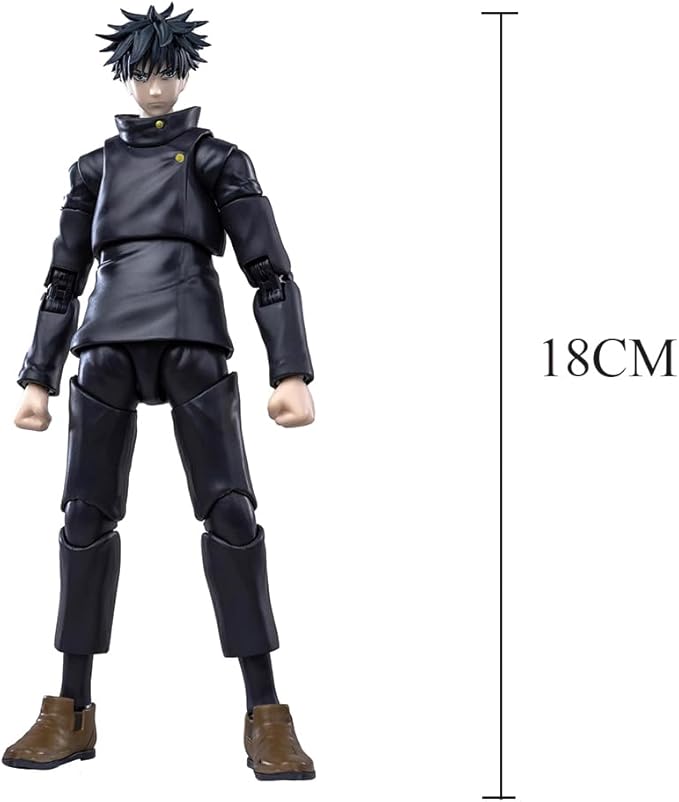 Fushiguro Megumi Action Figure, 18cm Anime JJK Figure Model Statue Movable Figure, Changeable Face Handmade Collectible Desktop Decoration Gifts for Fans