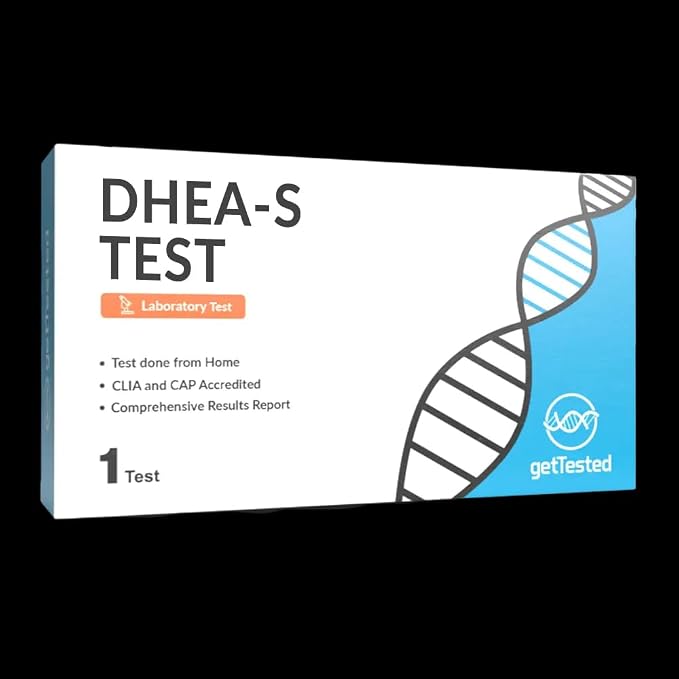 GetTested DHEA-S Test Home Test Kit – At-Home Sample Collection, Secure Online Results, Fast & Easy, Discreet & Complete Kit