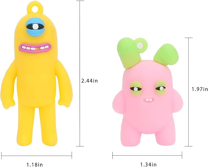 Keychain Accessory,10 Pcs Funny Ugly Monster Action Figures for Kids