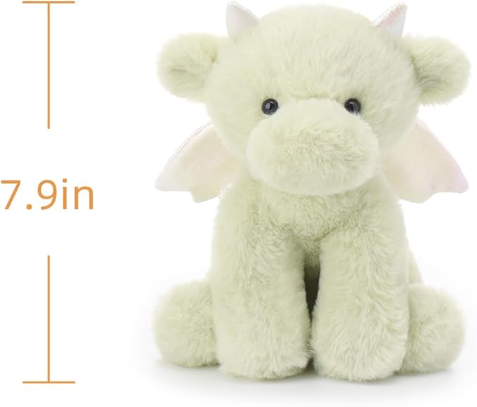 Apricot Lamb Matcha Dragon Stuffed Animals for Kids, Soft Cute Plush Toys for Baby Girl and Boy, 7.9 Inches