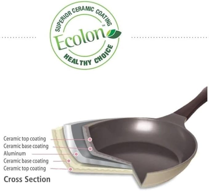 Eela 9.5-Inch Kitchen Essetial Stir Frying Pan with Bakelite Handle, Healthy Cooking Nonstick Ceramic Coating Egg Omelet Skillet, Tamagoyaki, Lightweight, Dishwasher Safe, Made in Korea (24cm)