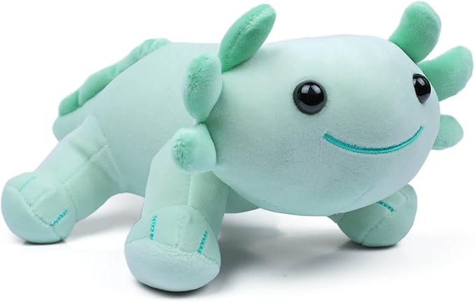 Axolotl Plush Toy, 10.8” Soft Cute Axolotl Stuffed Cotton Plush Pillow Kawaii Salamander Animal for Boys Girls Kids Gift (Green)