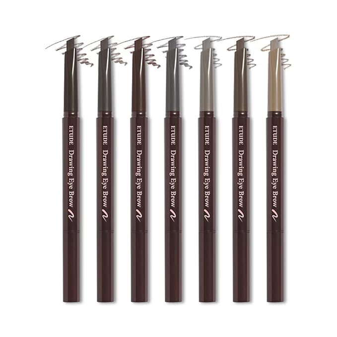 ETUDE Drawing Eye Brow, Eyebrow Pencil, Microblading, Long Lasting, Soft Textured Natural Daily Look, Korean Makeup, Beauty, Ash Brown (0.008 Ounce)