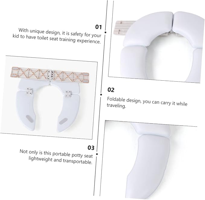 Toddmomy 1pc Toilet Mat Portable Folding Toilet Portable Seat Travel Toilet Seat Covers Padded Toilet Cover Travel Potty Liners Toddler Potty Toilet Trainer Ring Baby Seat Ring Seat Washer