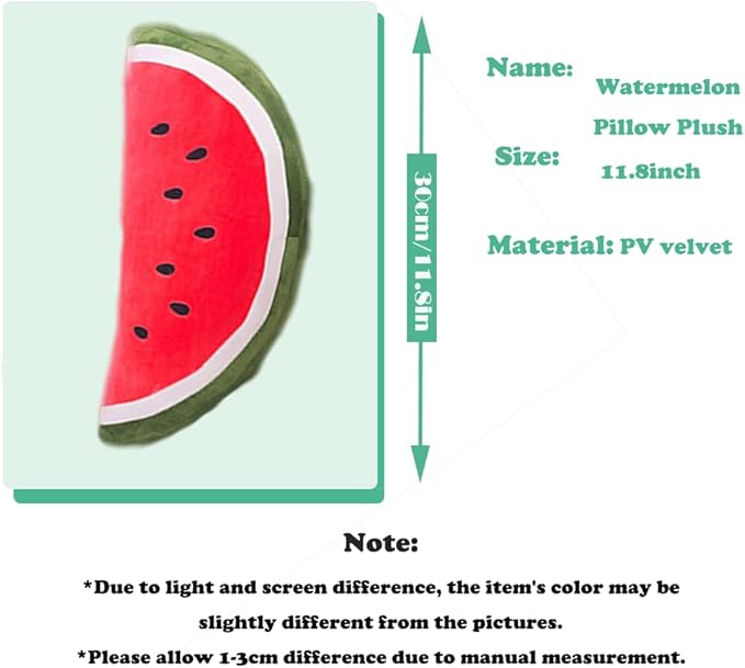 CHELEI2019 11.8" Watermelon Plush Pillow,Hugging Stuffed Fruit Plush Toy Gifts for Kids