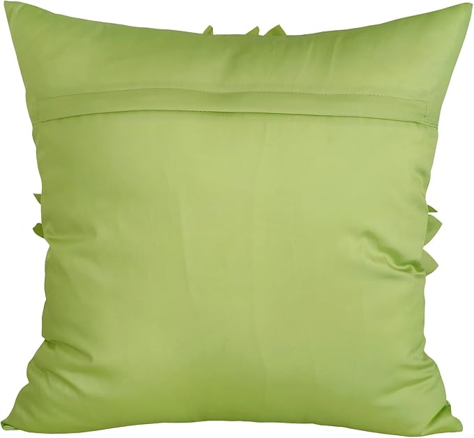 Sage Green Accent Flower Decorative Throw Pillow Covers for Bed Sofa Couch | Bella's Giftshop Handmade Sunflower Taffeta Pillow Cases Living Room Bedroom Decor, 18x18 Inch