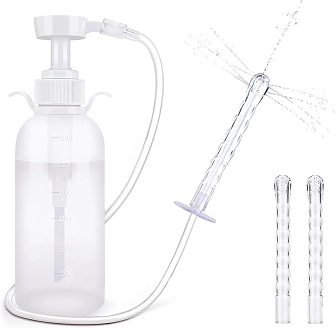 Reusable Enema Douche Bottle for Women & Men - BPA-Free Hypoallergenic, Multipurpose for Vaginal Cleaning, Anal Douche & Medication Administration (300ml)