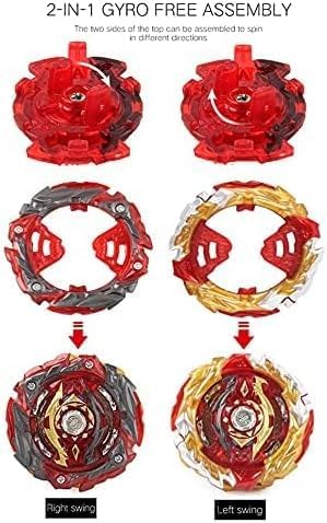 Bey Battle Burst Gyro Blade Toy Set Gift with Portable Box 12 Spinning Tops 2 Two-Way Launcher Metal Fusion Attack Top Battling Game Gift for Boys Children Kids