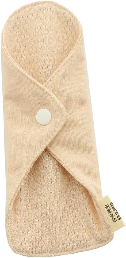 6-Pack Reusable Organic Cotton Panty Liners – 7.1" Washable Cloth Pads for Light Flow, Daily Use, Postpartum, Bladder Leaks