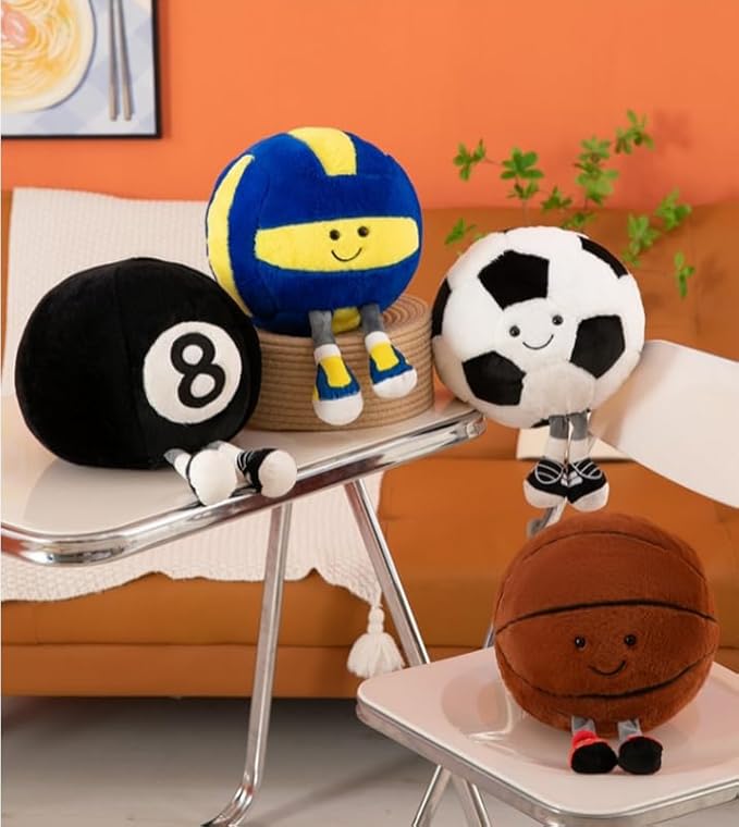 13.7" Cute Football Plush Toys Soft Stuffed Sport Throw Pillow Plush Ball Gift for Kids Birthday and Christmas Decoration (Football)