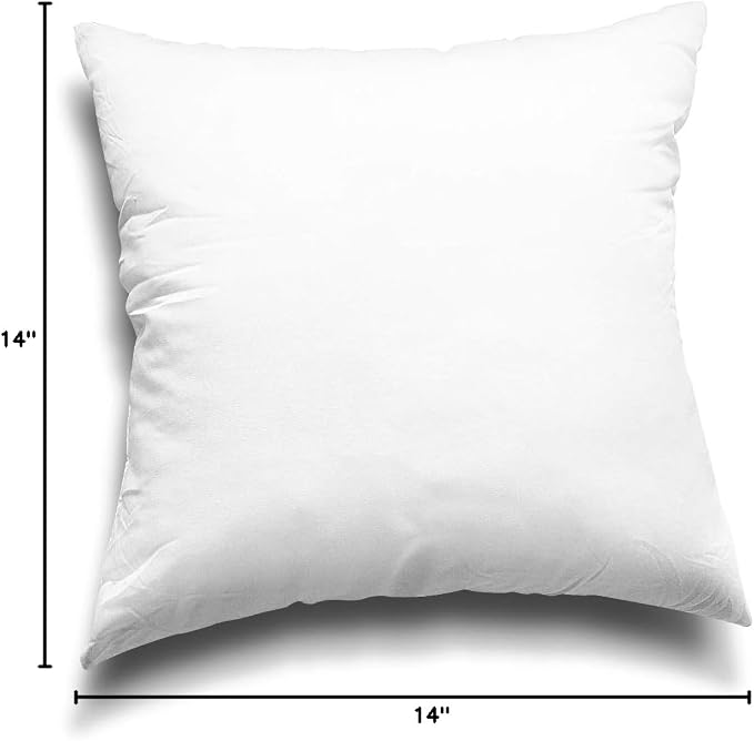 EDOW Throw Pillow Insert, Lightweight Soft Polyester Down Alternative Decorative Pillow, Sham Stuffer, Machine Washable. (White, 16x16)