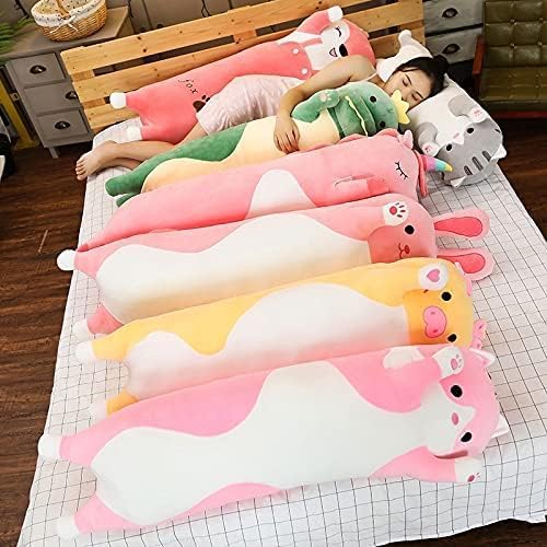 Long Fox Plush Pillow, Pink Fox Soft Plush Toy Cute Long Fox Stuffed Animal, Long Stuffed Animal Plush Pillow for Kids(Fox,19.68inch/50cm)