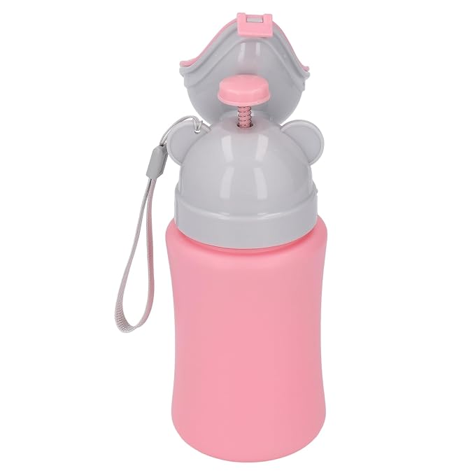 Portable Travel Potty Emergency Urinal for Car and Camping, Toddler Training Cup with Leak Proof Design, Pink, for Girls