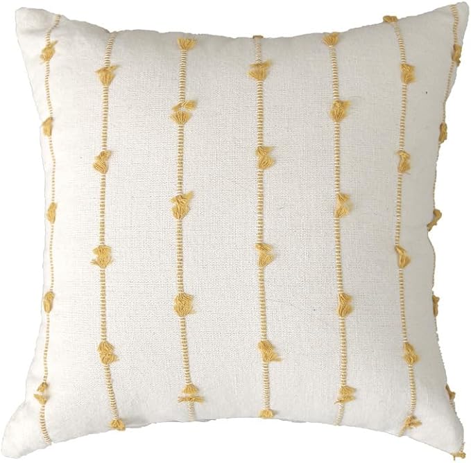 JMGBird Cream Throw Pillows Decorative Pillows, Inserts & Covers | 18x18 Gold Pillows Decorative Throw Pillows with inserts included Throw Pillows for couch