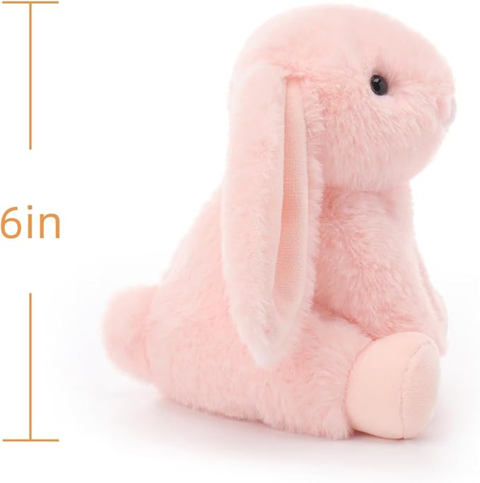 Apricot Lamb Indy Pink Bunny Stuffed Animals for Kids, Soft Cute Plush Toys for Baby Girl and Boy, 6 Inches