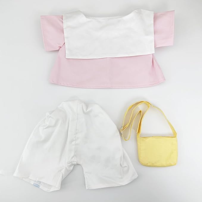 14"-18" Stuffed Animal Clothes Coat Pants Backpack School Uniform Make Your Own Stuffed Animals Dress Up Accessories (Pink)