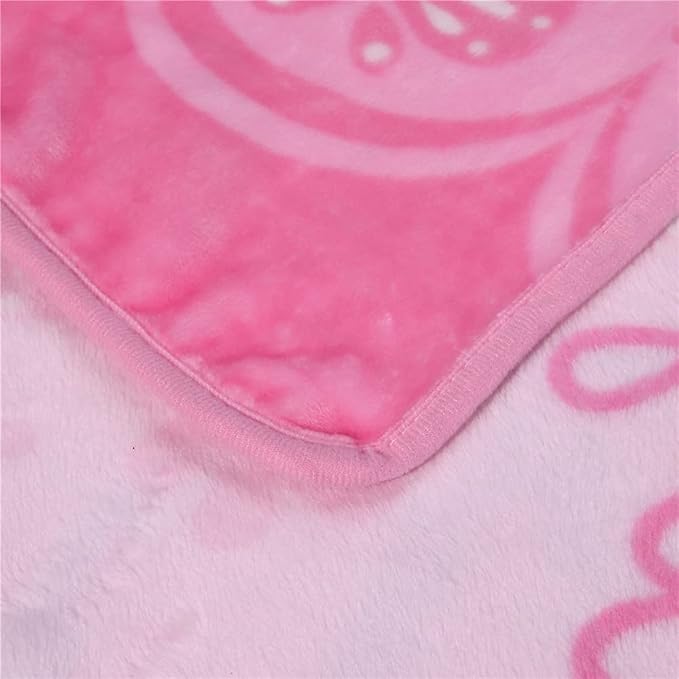 Cartoon Printing Throw Blanket for Girls Kids Adults, 40"x55", All Seasons Flannel Fleece Blanket, Soft & Warm Plush Blankets for Couch Sofa Bed Camping Travel (Pink 002)