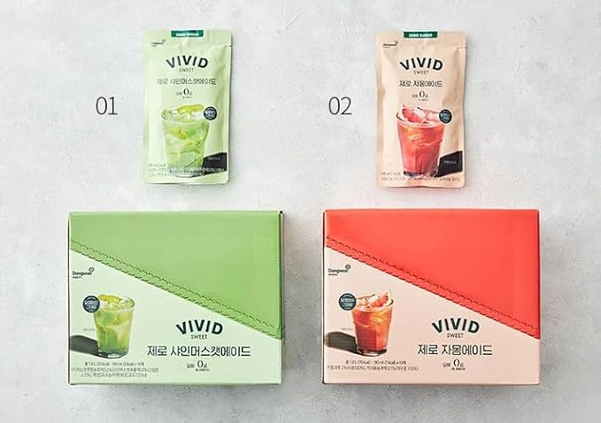 VIVID KITCHEN Korean Grape Ade – Shine Muscat Flavor – Zero Sugar, Zero Calories – 6.4 fl oz (10 Pouches) – No Preservatives or Corn Syrup – Natural Korean Drink for Hydration & Refreshment