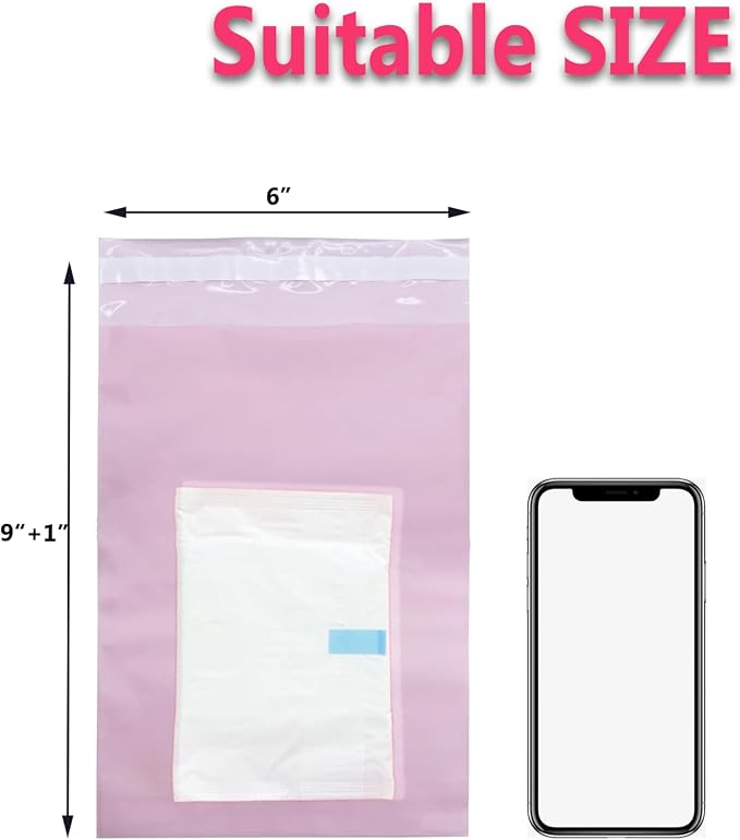 Sanitary Napkin Disposal Bags - Block Odors, Great Adhesion, Feminine Hygiene Disposal Bags for Tampons and Pads Pink 100Pcs