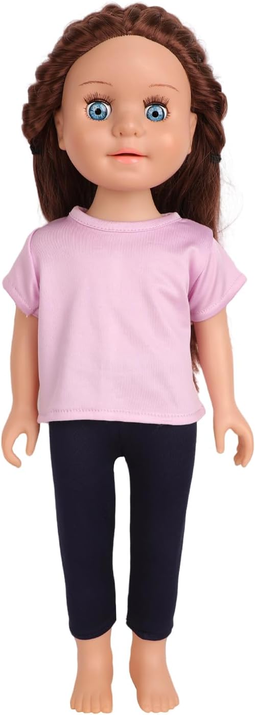 5-Pack Lavender T-Shirts for 18-Inch Bear Short-Sleeve Basic Tees, Fits 18" Bear Doll Clothes (Lavender)