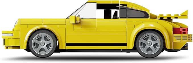 CaDA C51079w 911 RUF Style Racing Building Block Model, 222 Pieces of Precision Assembled 1:20 Yellow Bird Racing Car, Programmable Adult Collection Mini Mechanical Group