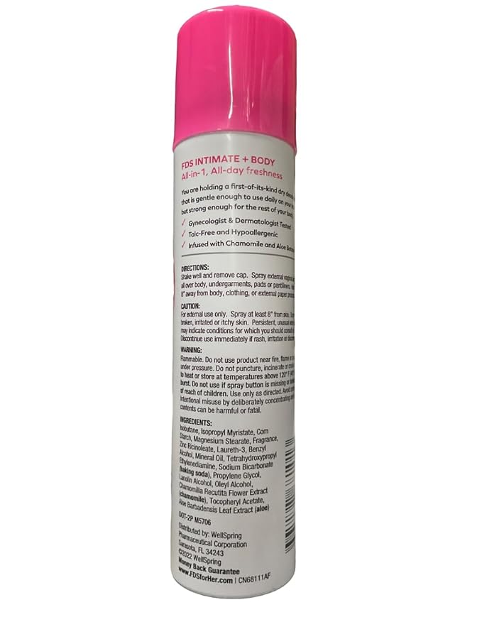 FDS Intimate Deodorant Spray Extra Strength - 2 oz, Pack of 5