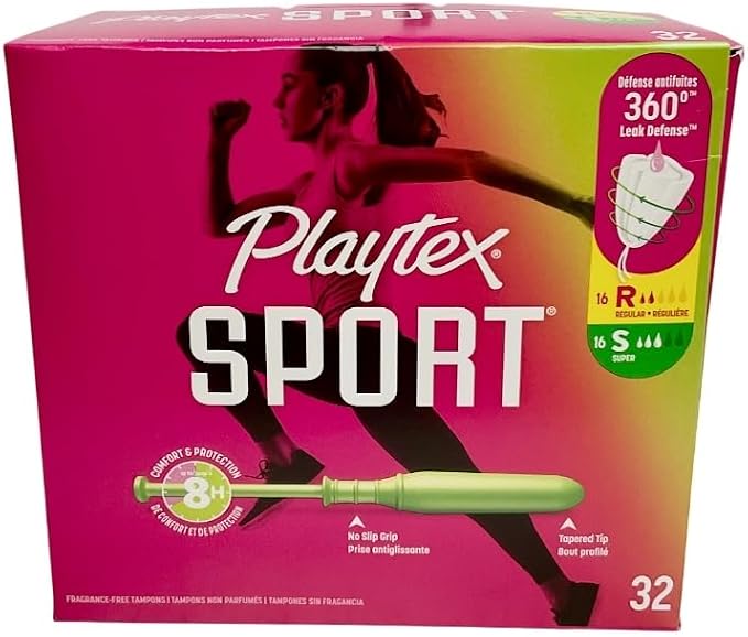 Playtex Plastic Tampons Sport Fresh Balance Multi-Pack Regular/Super Lightly Scented - 16 Count (Pack of 2)