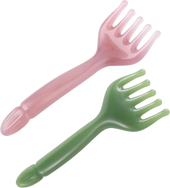WY LIGHTING LEVEL 2Pcs Head Massager Manual Hair Scalp Massager Gua Sha Five Claw Massage Tool Comb Portable Handheld Resin Relax Tool for Father's Day Mother's Day Gifts (Pink Purple; Green)