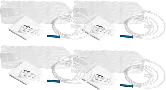 Disposable Enema Bag Kit for Colon Cleansing (Pack of 4) - Coffee & Colon Cleanse Kit with Enema Bag & Tube