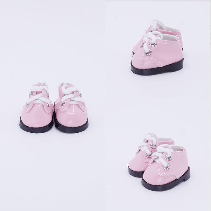 Etistta 17cm Doll Shoes for 17cm Doll Boots, 6.7 inch Doll Shoes Accessories (Pink)