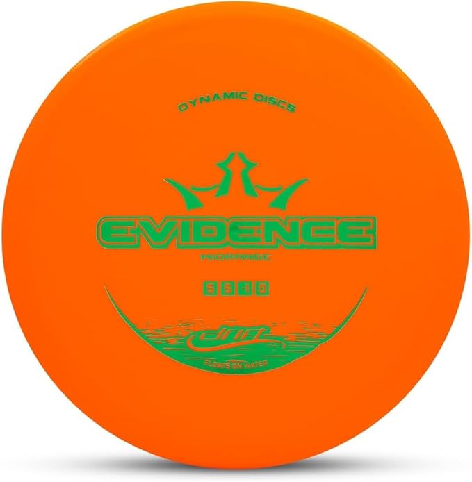 Dynamic Discs Drift Evidence Disc Golf Midrange | Understable Midrange Disc Golf for Beginners | Lightweight, Floats in Water | Grippy Base Plastic | 120-130g (Orange)