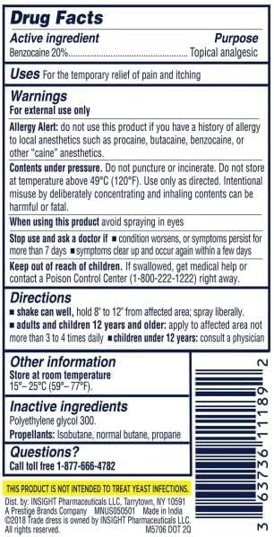 Monistat Instant Itch Relief Spray for Women, Maximum Strength Feminine Itch Care, 2 oz (Pack of 6)