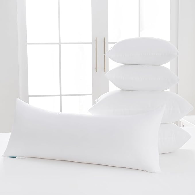 Oubonun 12 x 16 Throw Pillow Inserts | Soft, Plush & Decorative Down Alternative Pillows for Couch Sofa Bed, Machine Washable - White, Pack of 2
