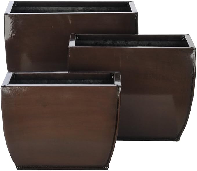 Gloss Brown 509 Zinc Vase (3 Sizes) - Set of 6 vases