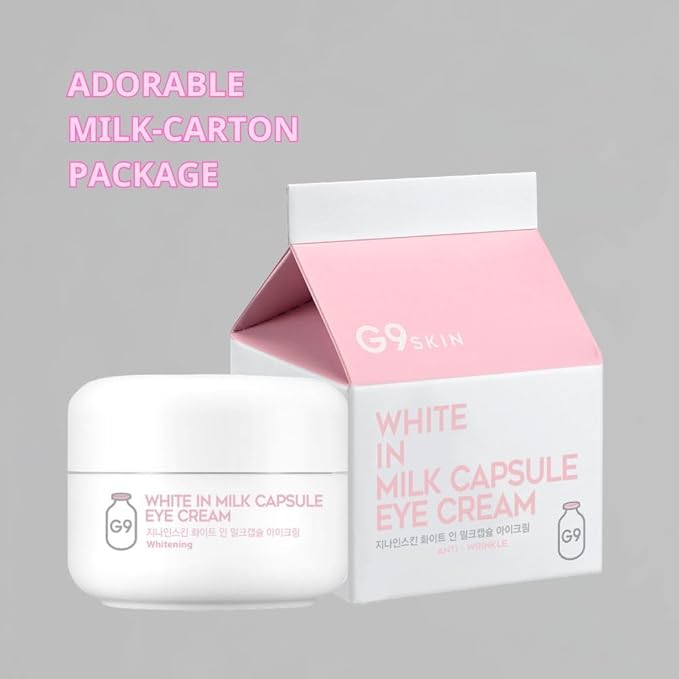 G9SKIN White In Milk Capsule Eye Cream 30g / 1.05 oz – Lightweight Daily Eye Care Cream for Dark circles and Tired-Looking Under Eye Area, Korean Milk Skincare