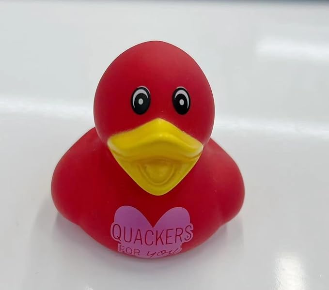12pcs Rubber Ducks,Favor or Small Prize,Bath Decor Party Favors for Kids (Valentine Duck)