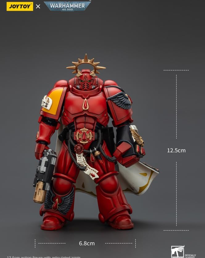 JOYTOY Warhammer 40K Blood Angels Captain with Inferno Pistol & Power Fist 1:18 Scale Action Figure Mecha Joy Toy Collection Model 4.92in
