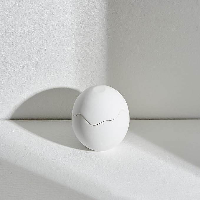 2 Pcs Irregular Egg Shape Soy Wax Candle, Handmade Ceramic Eggshell Candle Holder with Lid, 200g Scented Aromatherapy Candle, Decorative Aesthetic Candle for Bedroom, Living Room, Home Decor Gift