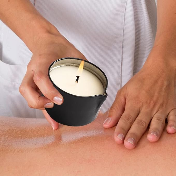 Soy Wax Body Massage Oil Candle, Cream Cherry Scent, 2.35 OZ | All Natural, Relaxation & Skin Care, Home Scented Aromatherapy, Gift Set