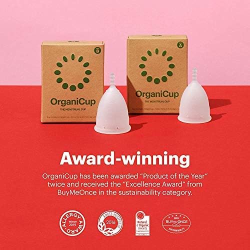 OrganiCup Menstrual Cup - Pads and Tampons Alternative - Size B/Large - Reusable Period Cup - Certified Vegan - Soft, Flexible Medical-Grade Silicone
