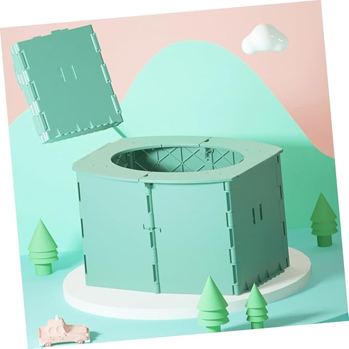 BESPORTBLE 1Pc Portable Folding Toilet Travel Potty Training Seat Foldable Design for Home Car Use Sturdy PP Material in Bright Green for Potty Training