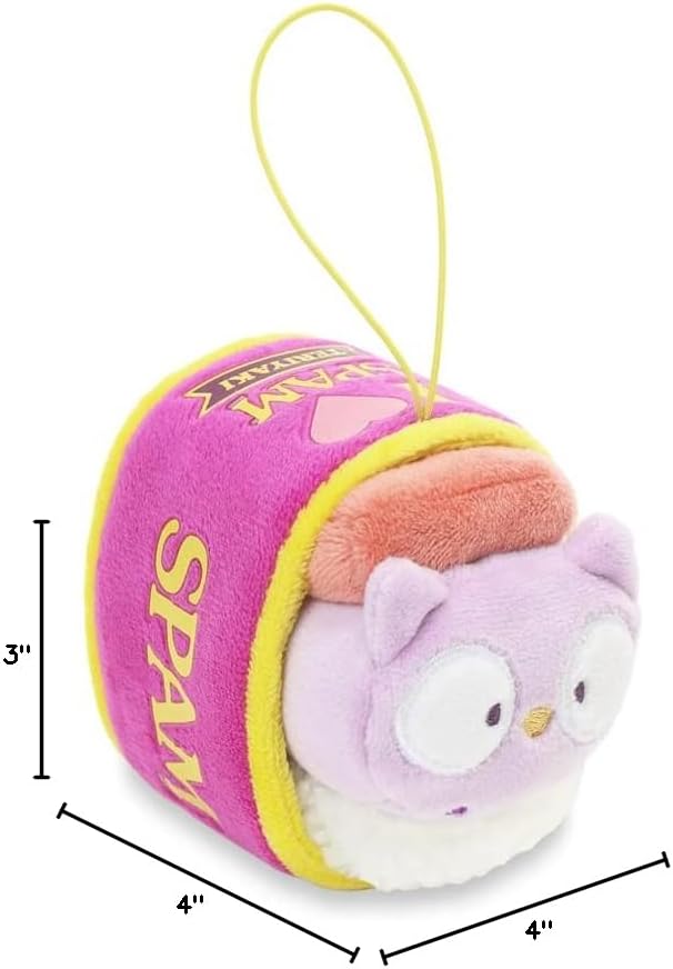 Anirollz Stuffed Animal Plush Keychain - Official SPAM Musubi Plush Toy |Soft, Squishy, Warm, Cute, Comfort, Safe| Pillow with Owl - Birthday Deco Graduation Gift 4" Owlyroll