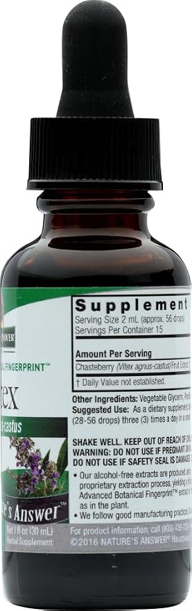 Nature's Answer Vitex Berry Alcohol Free 1 Ounce (2 Pack) | Support Female Hormonal Balance | Mensural Support | Menopause Support