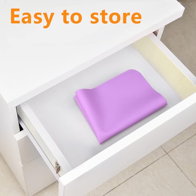 Silicone Mat, IKOCO 15.7"x 11.8" Silicone Craft Mat for Playdough A3 Large Nonstick Resin Molds Sheets for Epoxy Resin Jewelry Casting, Purple and Yellow