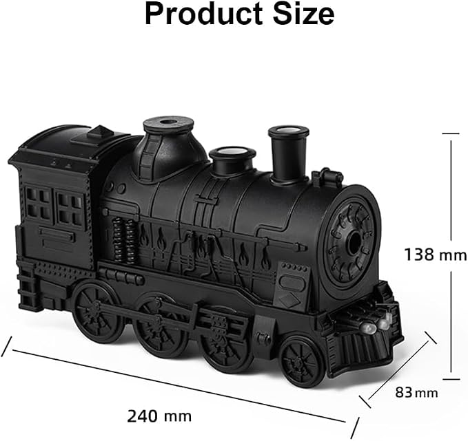 Steam Train Essential Oil Diffuser Set, 300 ml Retro Train Aromatherapy Diffuser with Night Light, Includes 2 Essential Oils, Desk Decor Humidifier, Gift for Train Lovers
