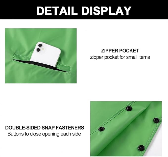 Fashion Hooded Rain Poncho Waterproof Raincoat Jacket with pocket for Women/Men/Adult
