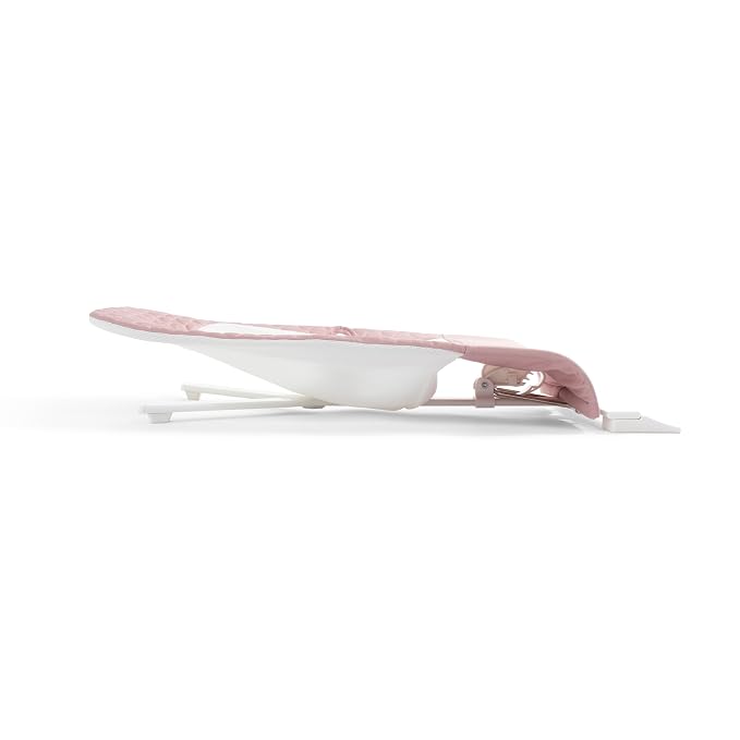 Baby Delight Alpine Deluxe Portable Baby Bouncer | Infant | 0-6 Months | 100% GOTS Certified Organic Cotton Fabric | Organic Rose