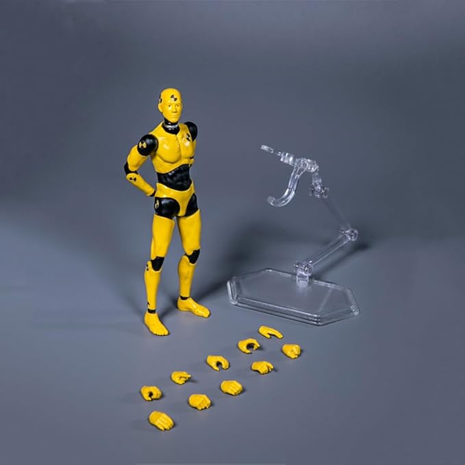 1:12 Scale Male Figure Body 6in Flexible Yellow Testman Crash Test Dummy Action Figure Doll Miniature Figure Collection