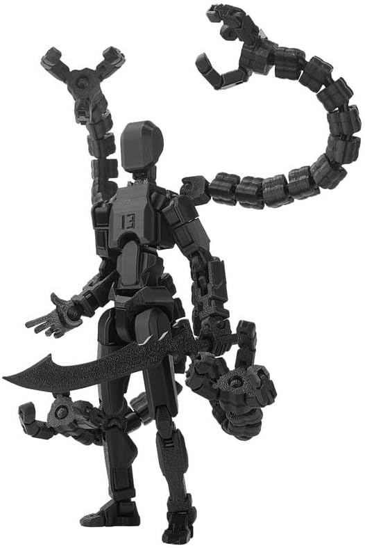 T13 Action Figure, Assembly Completed Action Figures,T 13 3D Printed Toys - The Premium Action Figures for Sci-Fi Enthusiasts,Four Claws Robot (Black, 5.2 Inch)