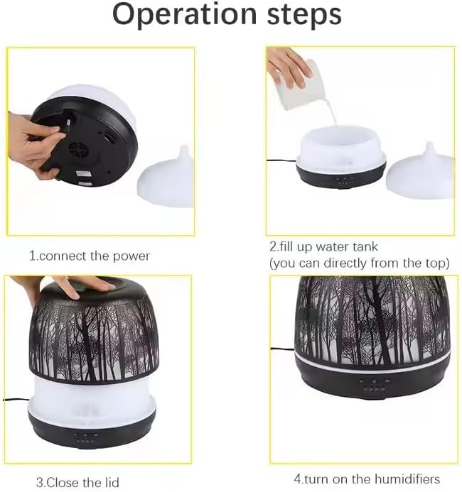 Large Essential Oil Aromatherapy Diffuser for Home Bedroom Metal Hollow Decorative Room Ultrasonic Air Scent Mist Aroma Diffuser 500ML Defusers -Deer